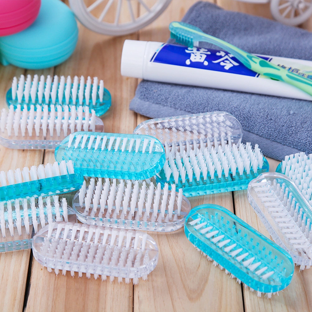 Plastic Nail Cleaning Scrubbing Brush Double Sided Hand Nail Brush Cleaner (Blue)
