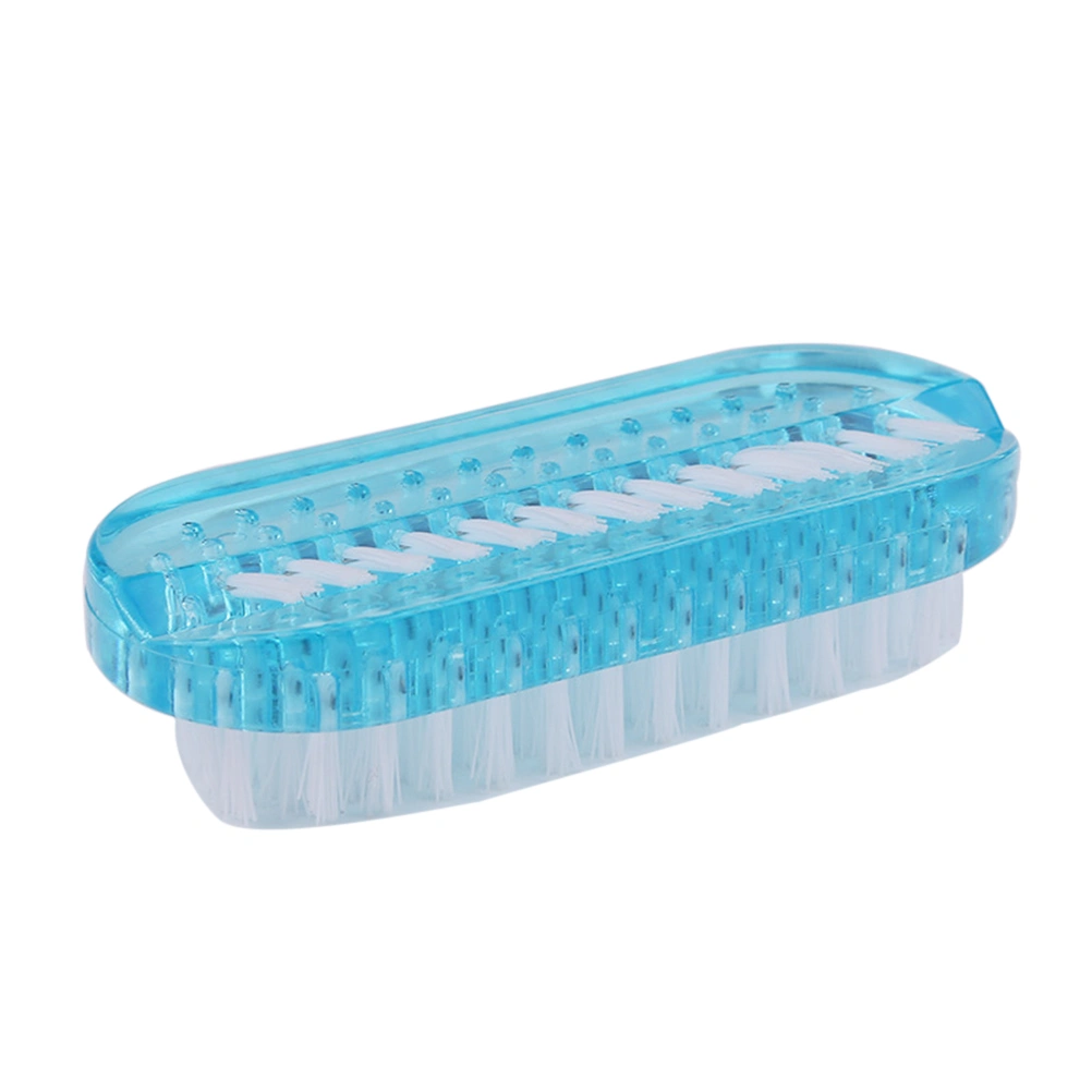 Plastic Nail Cleaning Scrubbing Brush Double Sided Hand Nail Brush Cleaner (Blue)