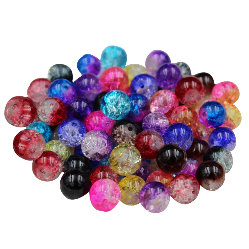 100PCS Random Colorful Crack Bead Set Handcraft Glass Beads Handmade Beaded Jewelry Accessories for Jewelry Bracelet Decoration