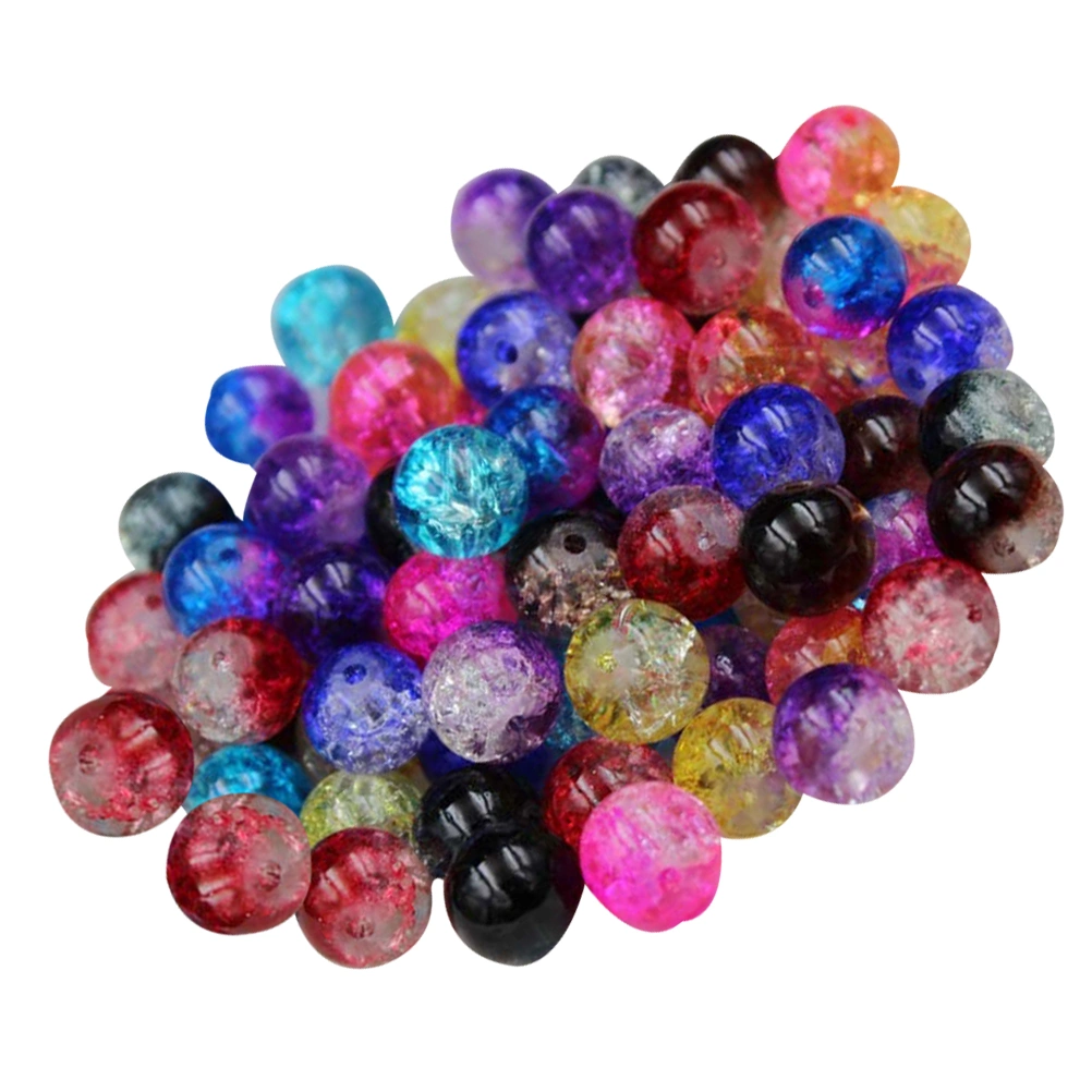 100PCS Random Colorful Crack Bead Set Handcraft Glass Beads Handmade Beaded Jewelry Accessories for Jewelry Bracelet Decoration