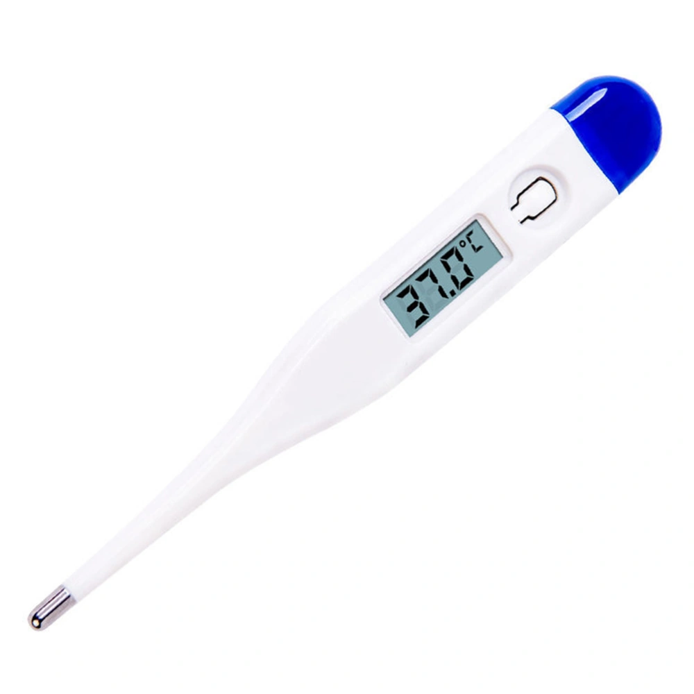 Electronic Thermometer Practical Plastic Quick-Response Fast Reading Temperature Measurement Tool with Button Battery for Indoor Outdoor (Blue White)