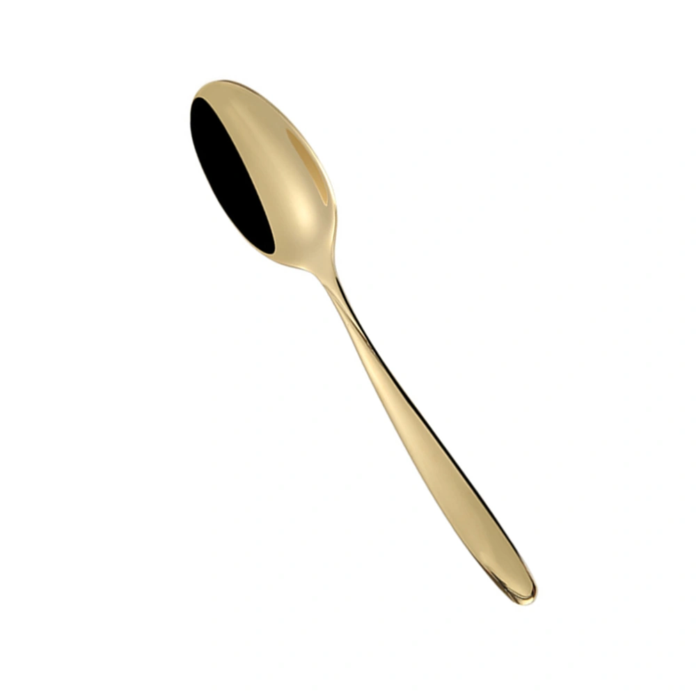 Stainless Steel Western Food Serving Spoon Creative Mirror Polishing Coffee Stirring Spoon Tea Spoon (Golden)