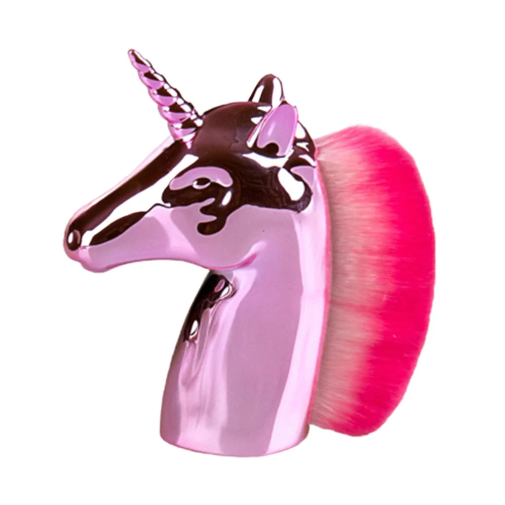 1pc Unicorn Shape Design Makecup Brush Cosmetics Powder Blush Brush Foundation Brush for Women Girls Ladies (Rose Gold)