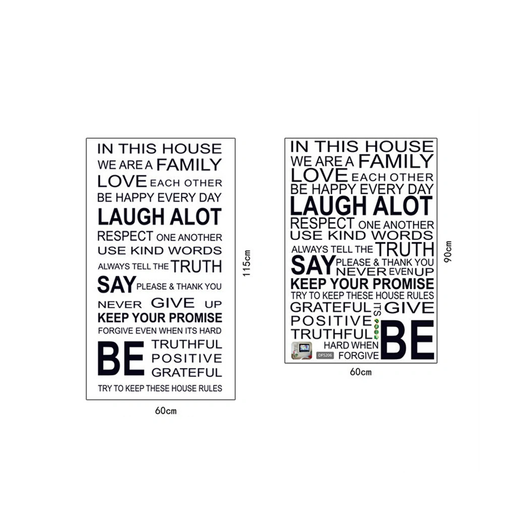 We Are Family Quote English Letter Removable Mural Wall Stickers Wall Decal for Living Room Bedroom Home Decor
