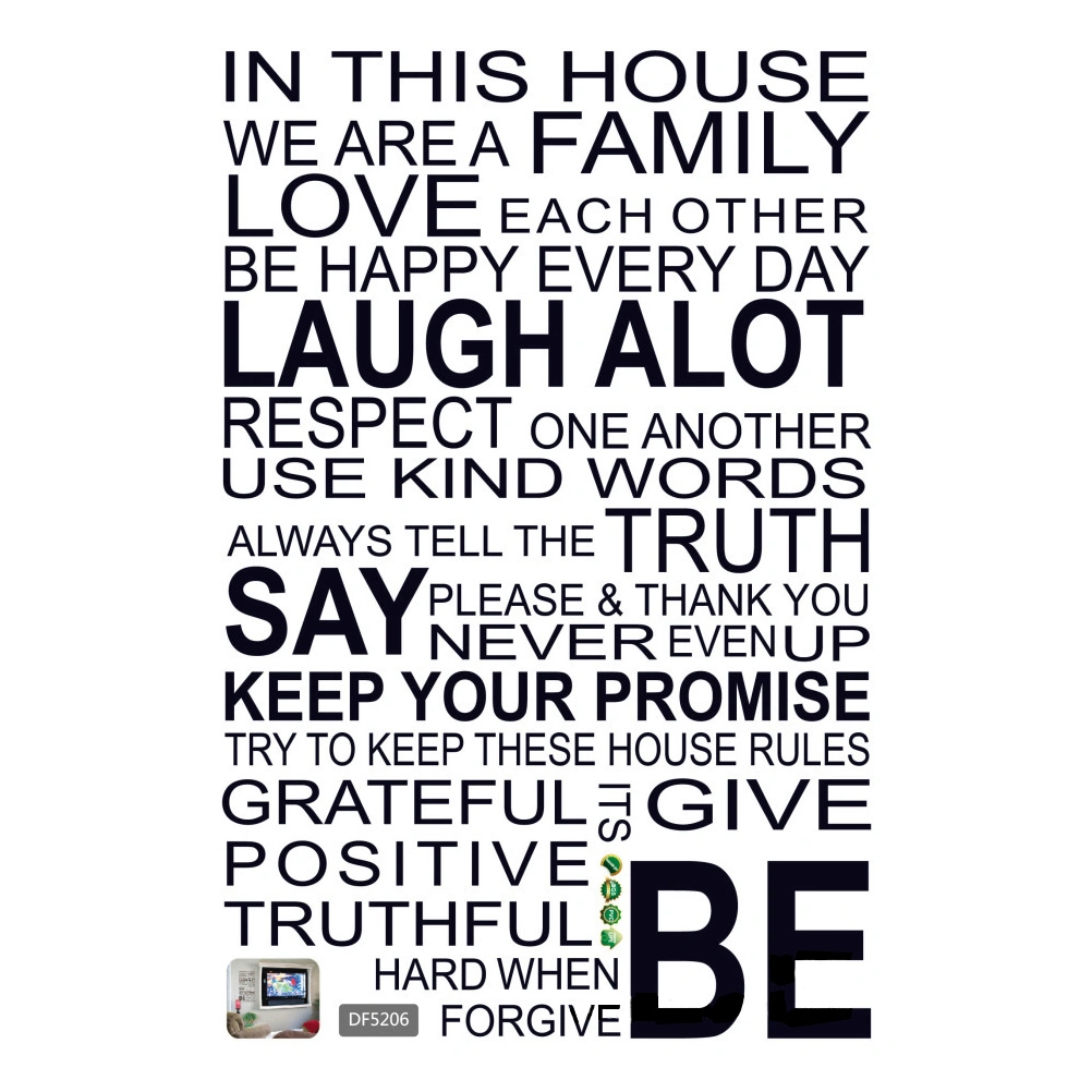 We Are Family Quote English Letter Removable Mural Wall Stickers Wall Decal for Living Room Bedroom Home Decor