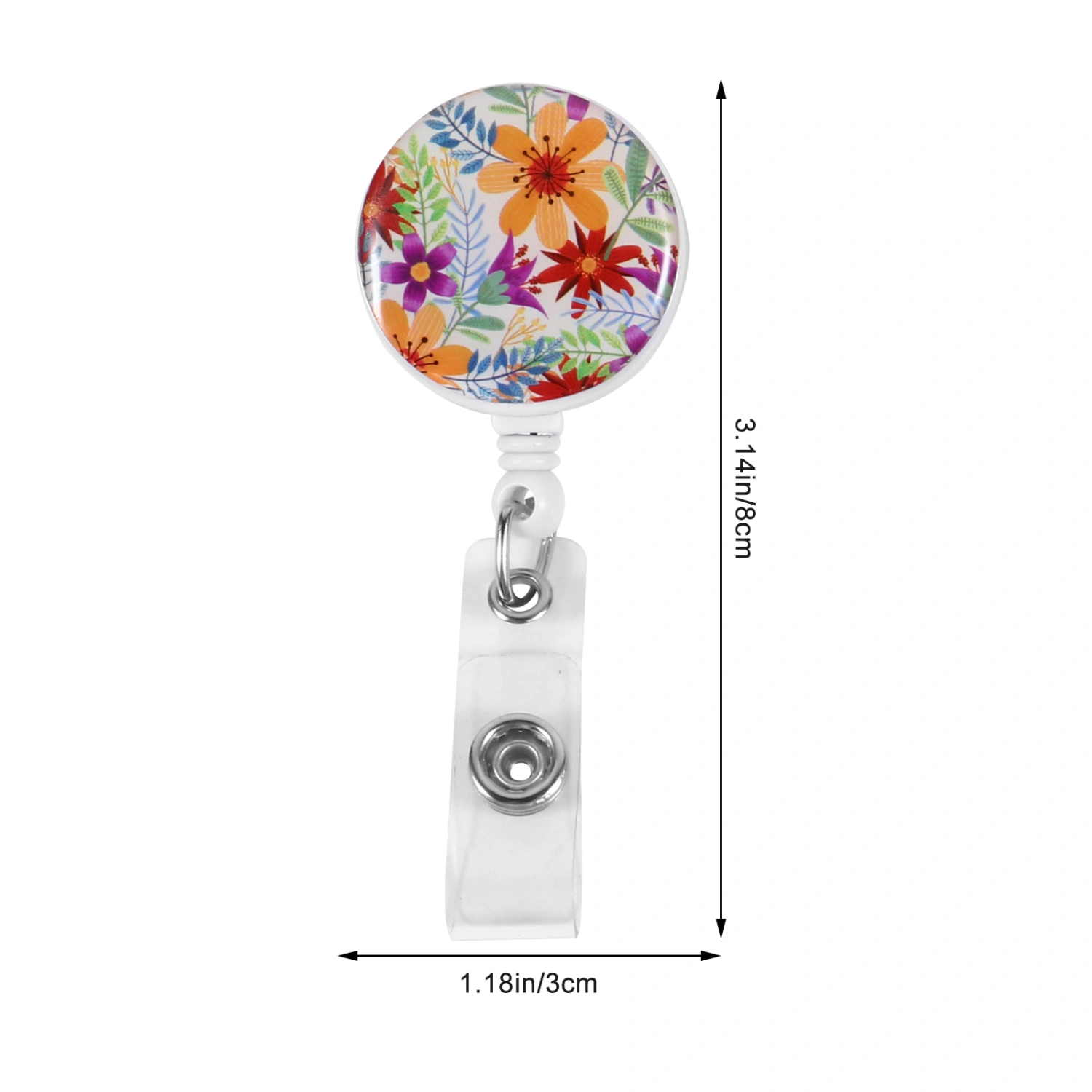 3pcs Telescopic Flower Pattern Badge Clip Name Tags Clamp Stretch Buckle