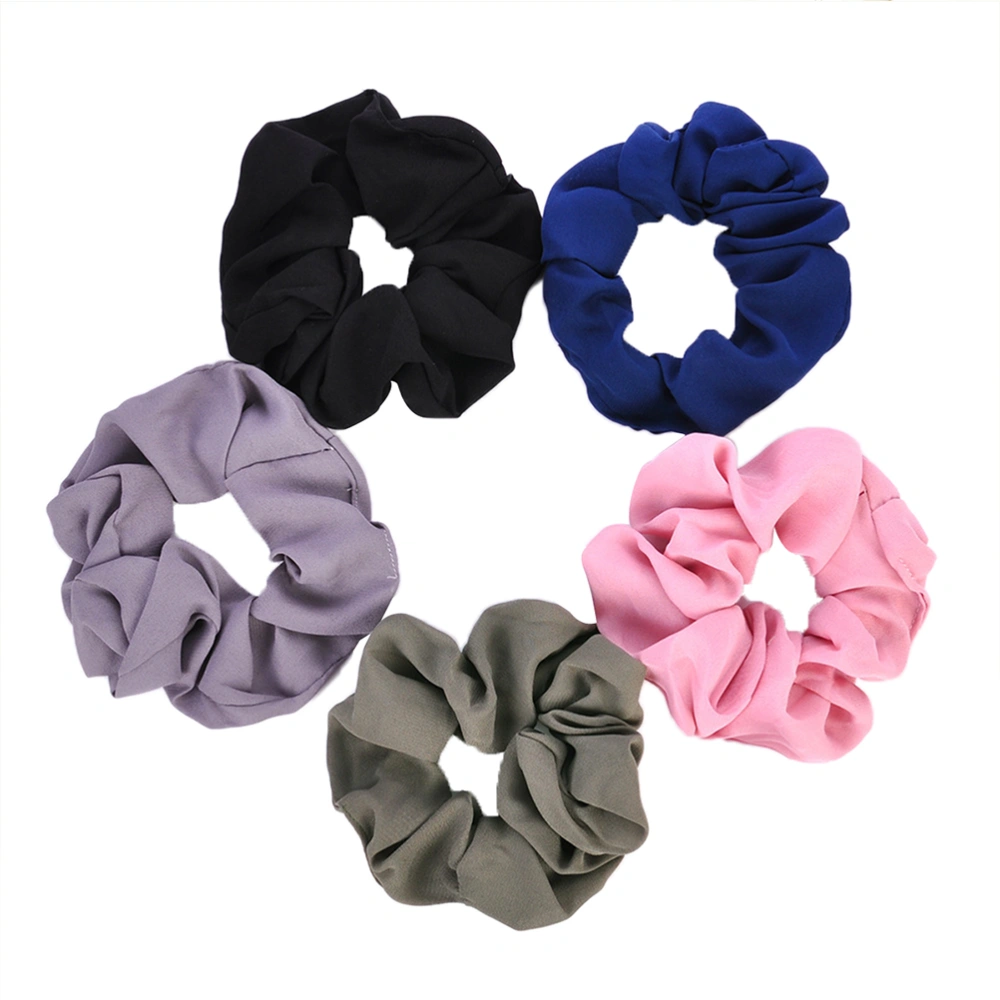 5pcs Boutique Hair Ties Ponytail Holders Stretchy Elastic Cloth Hair Ropes Hairband Styling Accessories for Girls Women