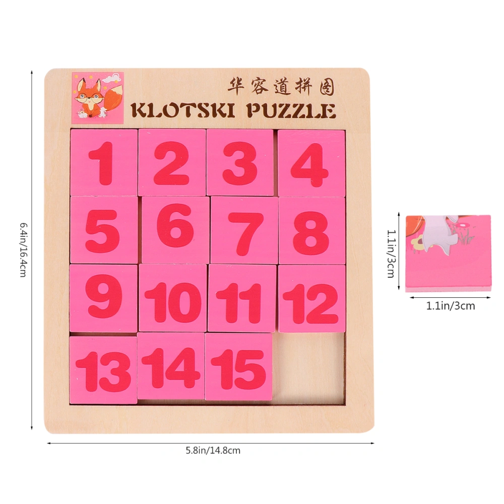 1PC Klotski Puzzle Toy Wooden Double-sided Puzzle Animals Numbers Puzzle for Kid