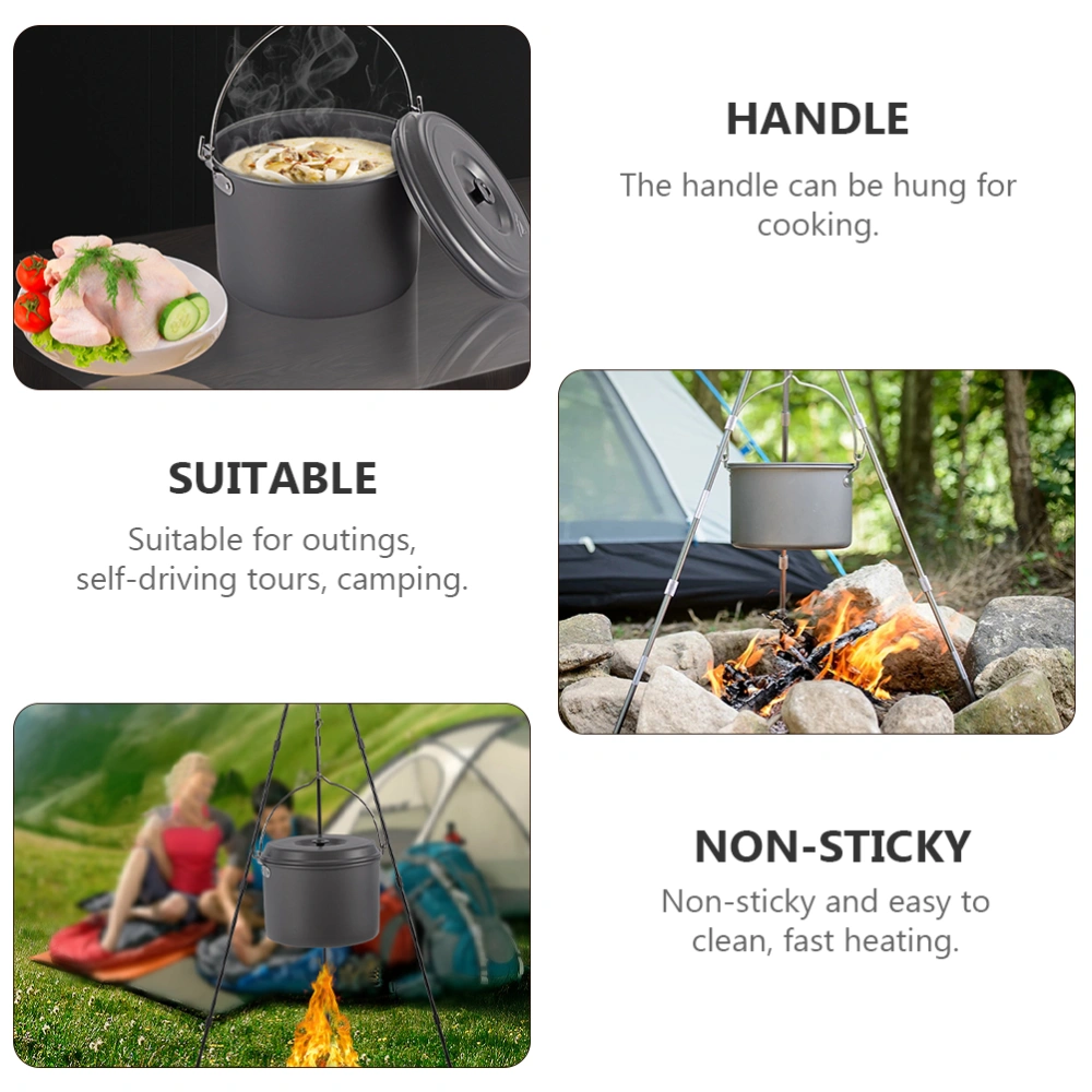 1Pc Camping Pot Portable Cookware Outdoor Cooking Pot Camping Accessories