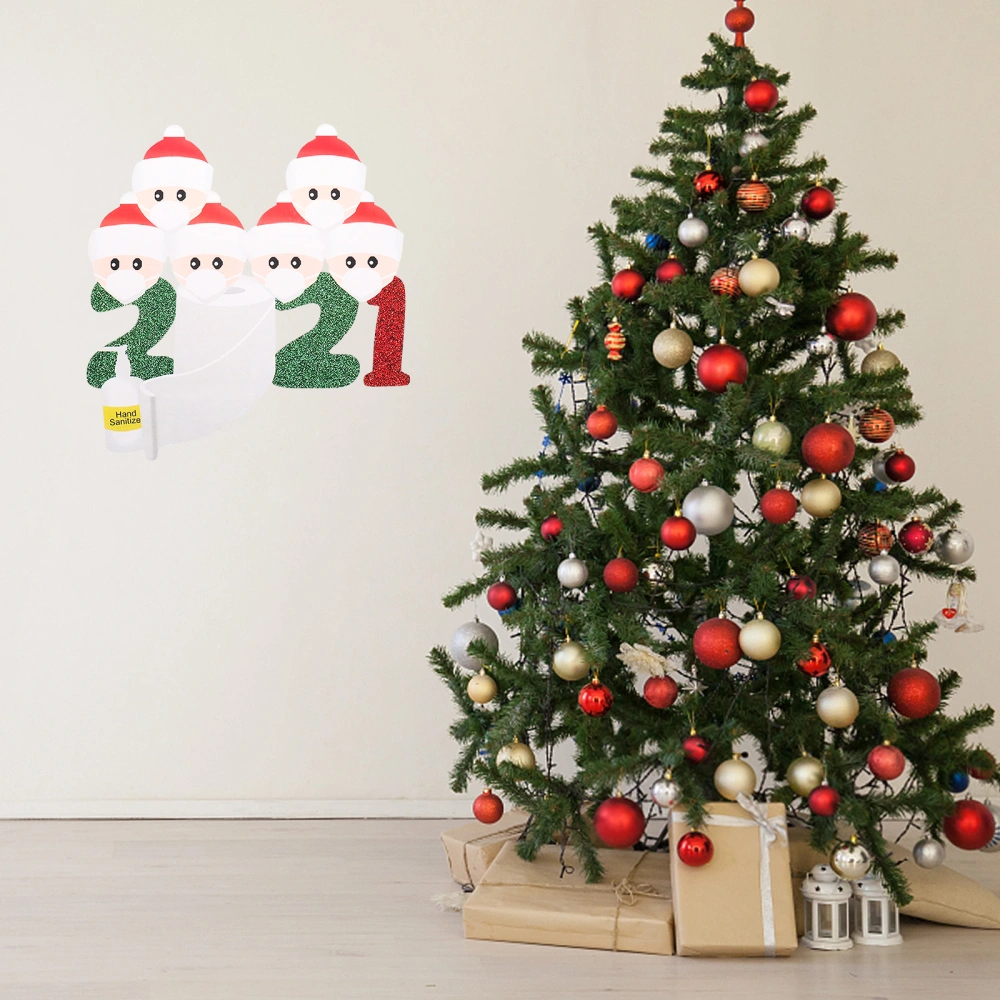 3 Pcs Christmas Glass Sticker Wall Paster Decorative Window Clings (6 Heads)