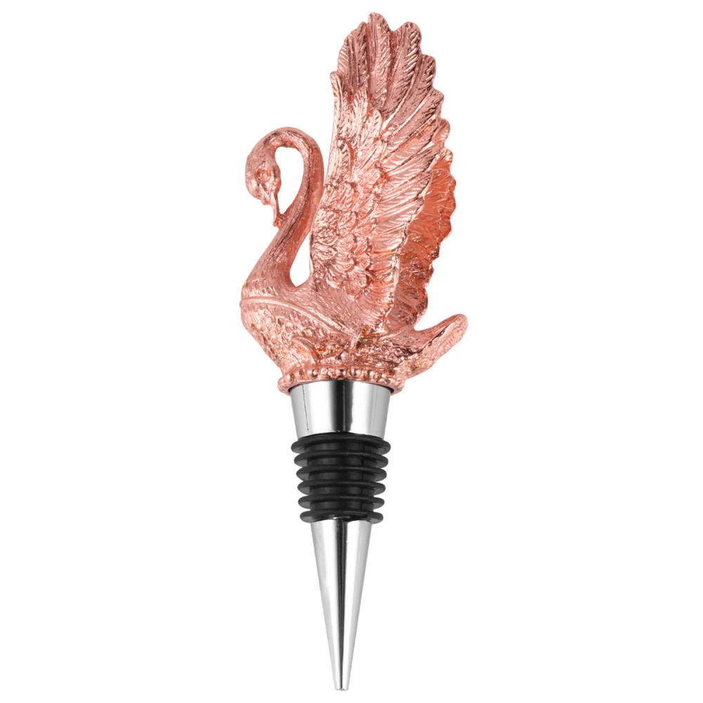 Swan Wine Pourer Animal Bottle Stopper Creative Zinc Alloy Wine Bottle Caps Party Favors for Bar Party Restaurant (Rose Golden)