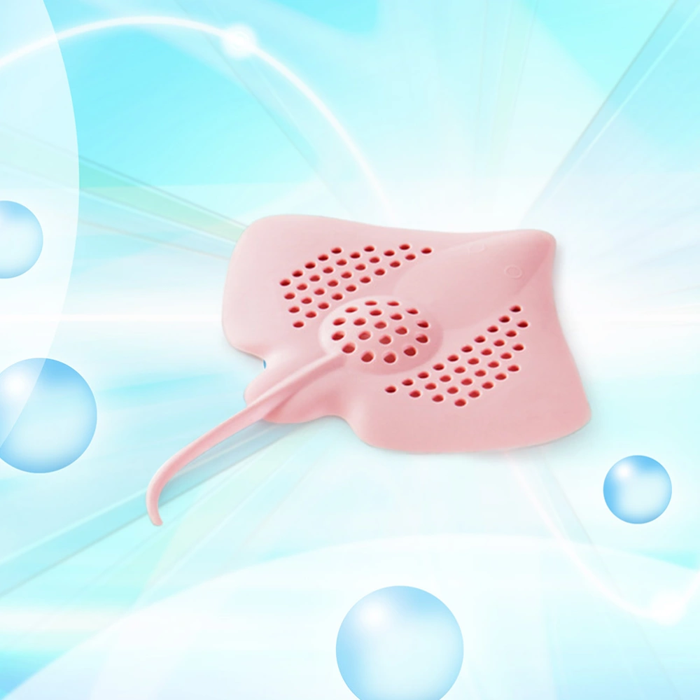 Fish Shaped Sink Strainer Kitchen Bathroom Silicone Sink Garbage Mesh Filter Sewer Drain Net Filter Strainer (Pink)