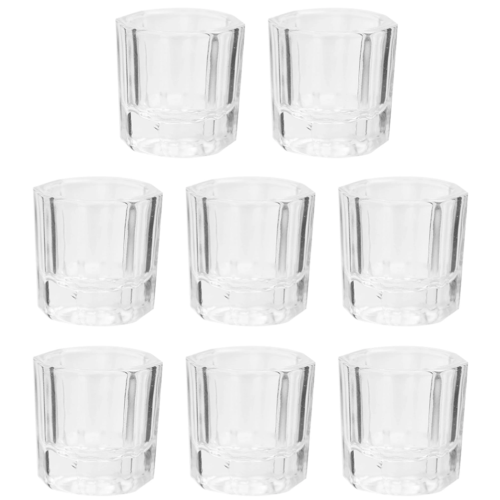 8Pcs Manicure Glass Cups Practical Manicure Liquid Cups Pen Washing Cups