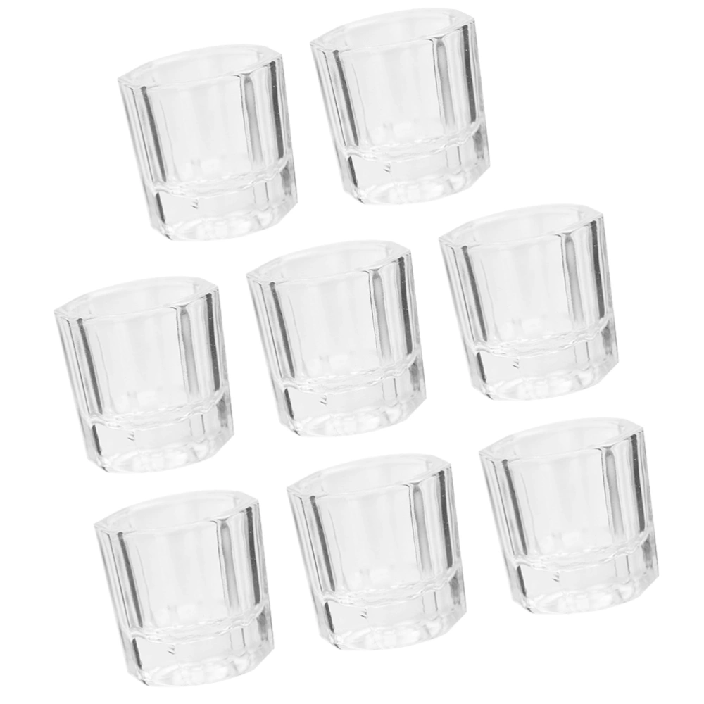 8Pcs Manicure Glass Cups Practical Manicure Liquid Cups Pen Washing Cups