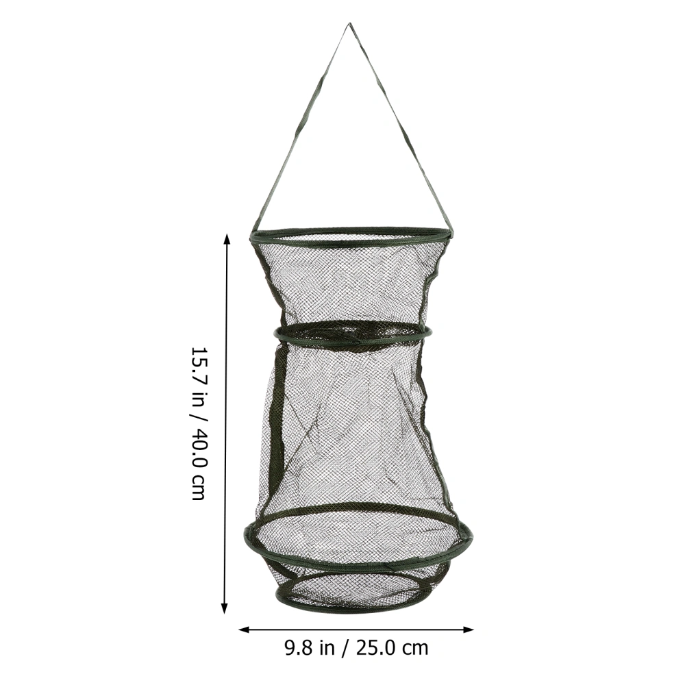 Foldable Bait Cast Mesh Trap Net Portable Fishing Landing Net Shrimp Cage