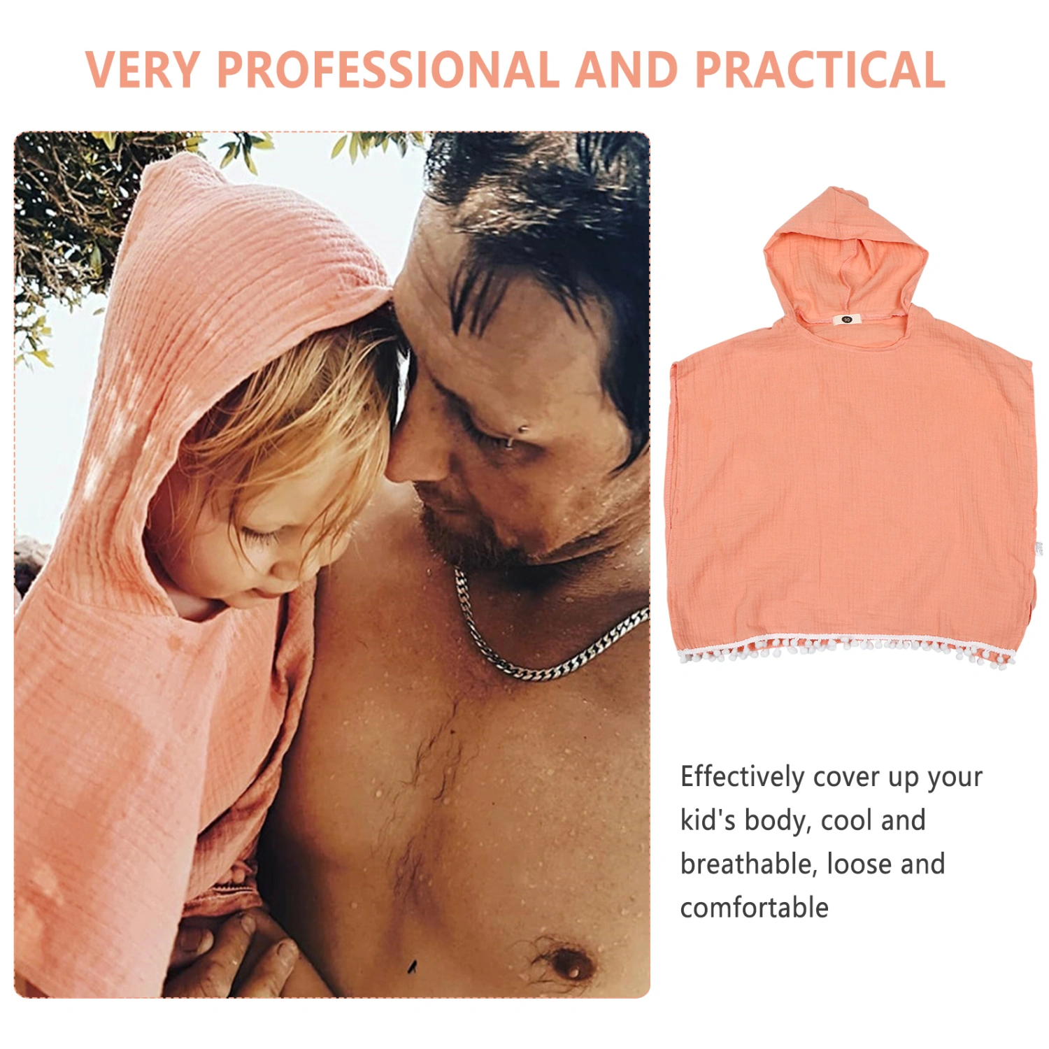 Toddler Kids Baby Girls Boys Summer Clothes Hooded Swim Suit Cotton Clothes