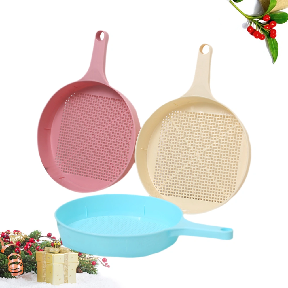 3PCS Plastic Mesh Garden Sieve Household Filter Gardening Tool for Compose Soil Stone