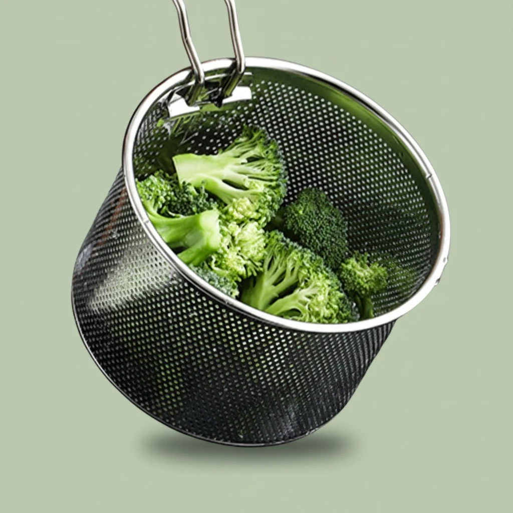 Household Fry Basket Stainless Steel Food Frying Basket Deep Fry Basket Handheld Fry Basket