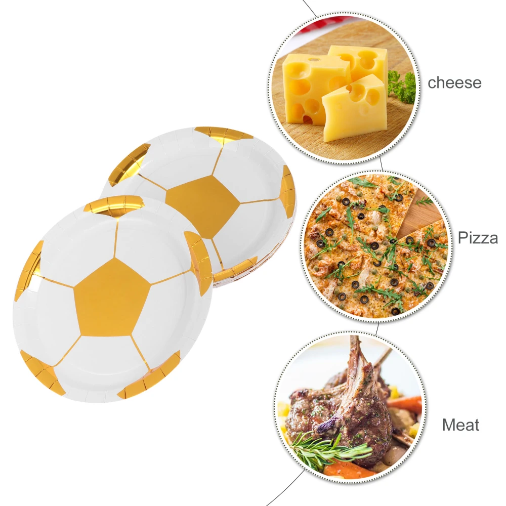 16pcs Football Printing Paper Plates Disposable Dinner Dishes Party Tableware