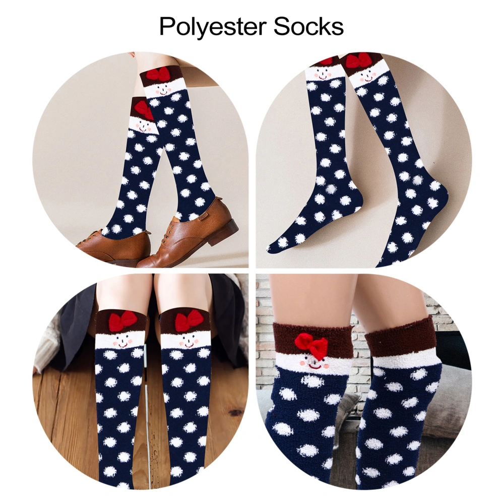 1 Pair Girls Knee Socks Polyester Adorable Fashion Warm Round Dot Dress Socks