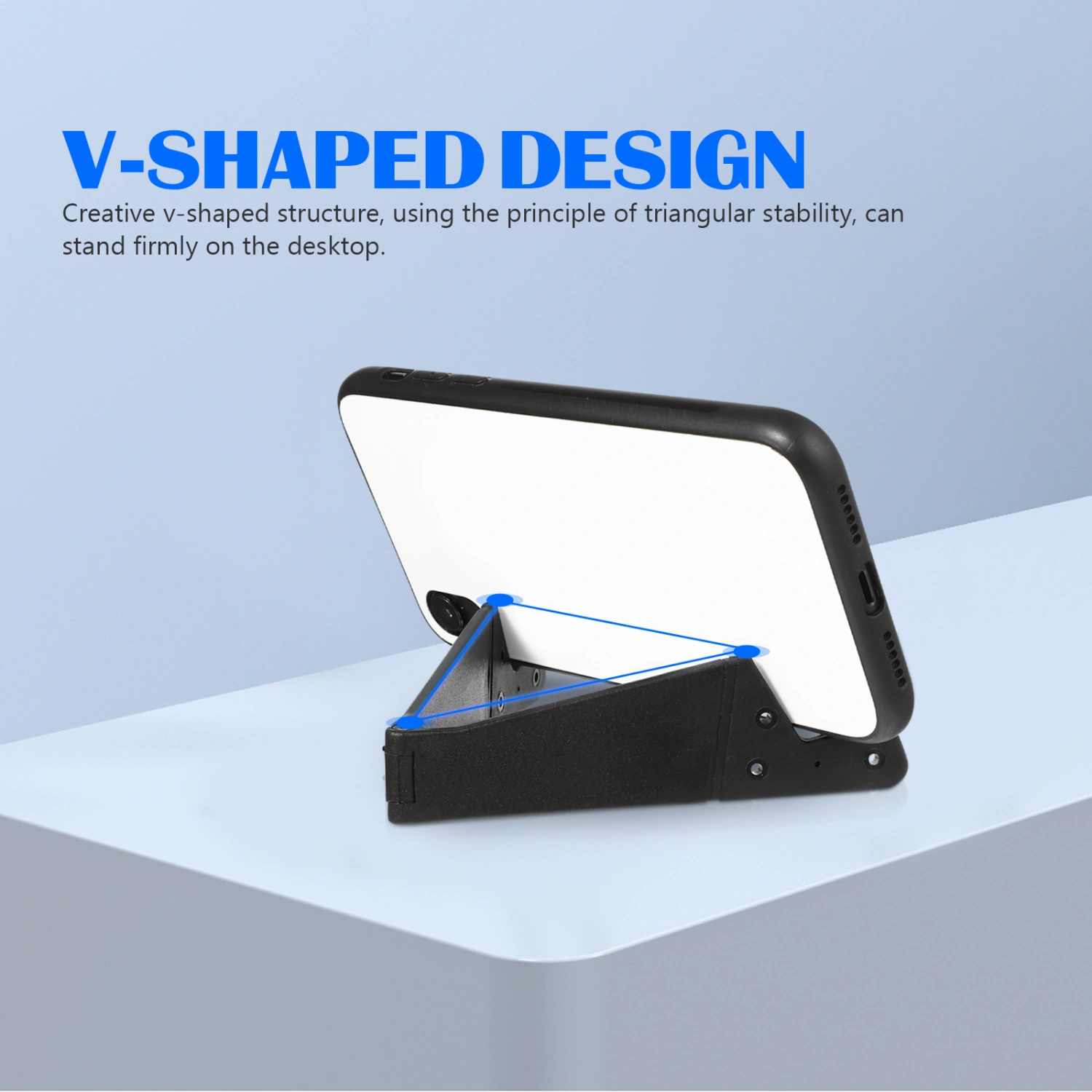 5 Pcs Phone Stands for Desk V-shaped Foldable Smartphone Holders Cell Phone Brackets Compatible for Phones and Tablets