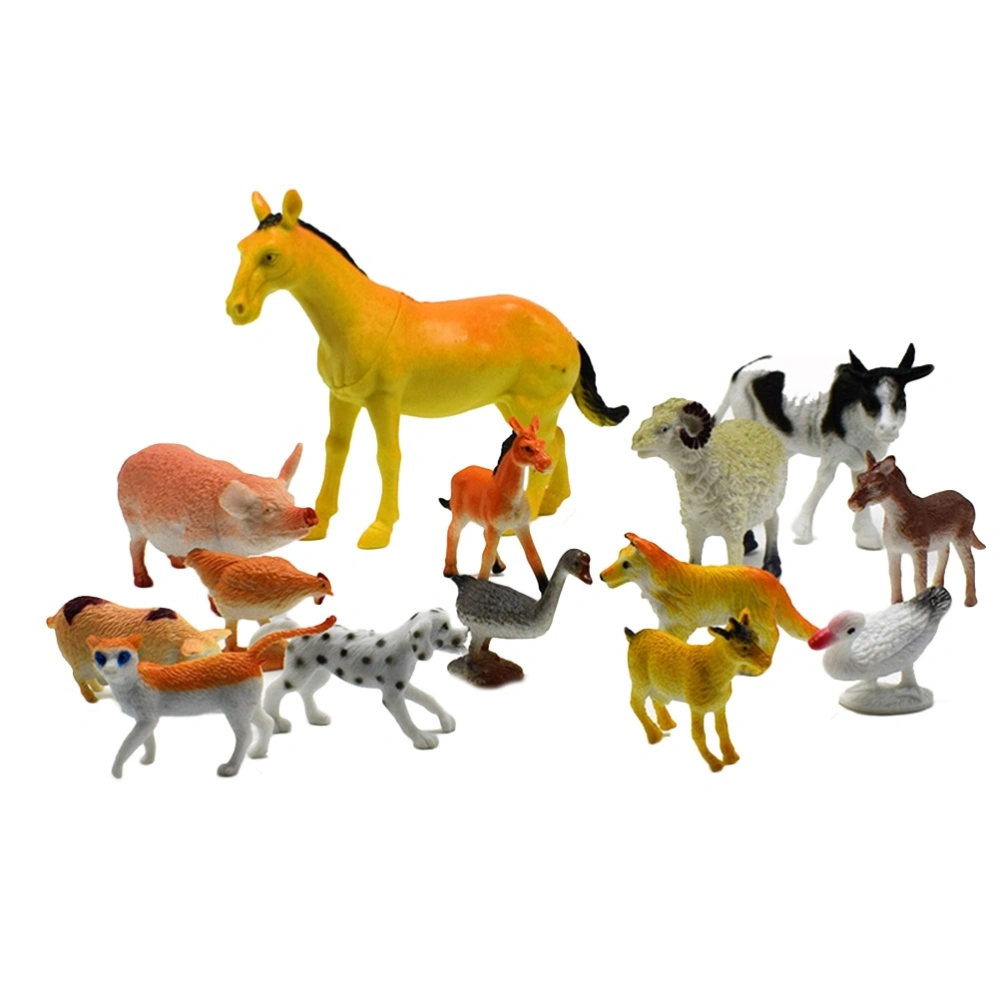 14Pcs PVC Farm Animal Model Toys Set Plastic Similation Toys Educational Cognition Toy Favors for Kids