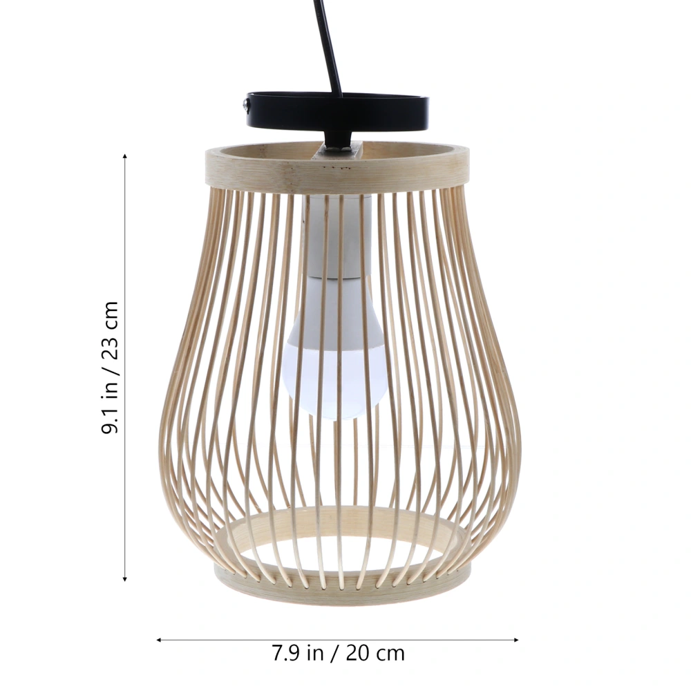 Natural Bamboo Hanging Light Chinese Style Rattan Woven Ceiling Lamp for Home