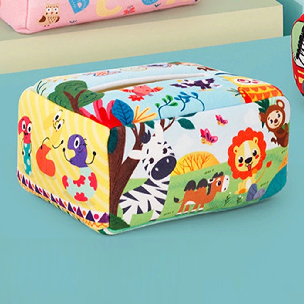 1 set of Kids Tissue Box Toy Montessori Tissue Box Pull Toy Fabric Tissue Box Toy Baby Tissue Box
