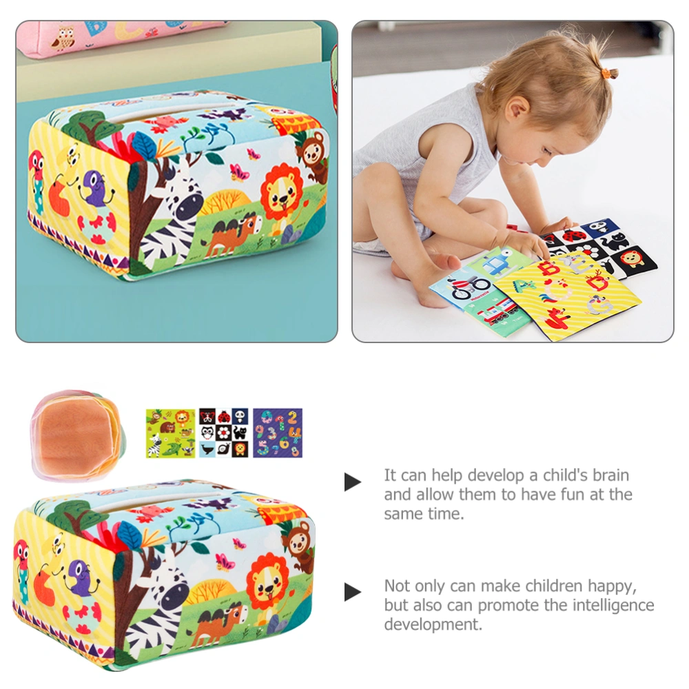 1 set of Kids Tissue Box Toy Montessori Tissue Box Pull Toy Fabric Tissue Box Toy Baby Tissue Box