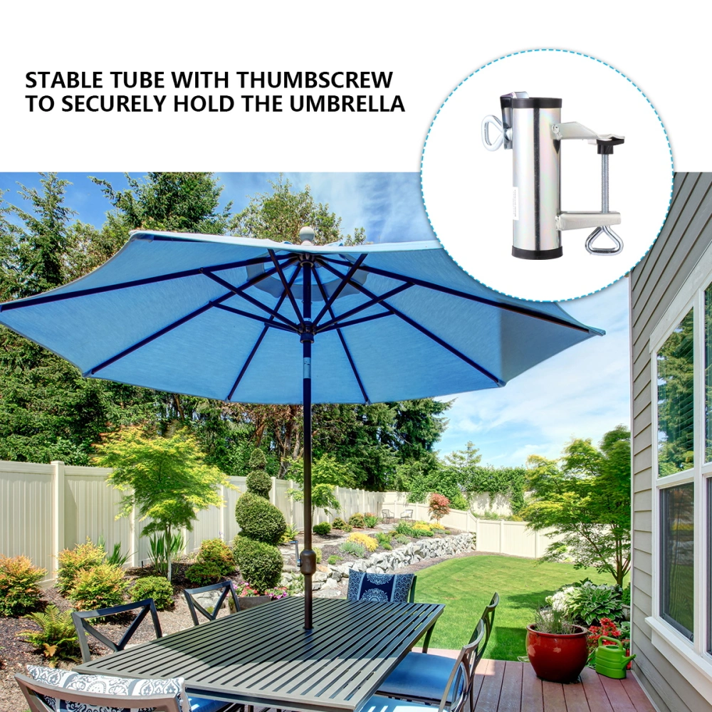 Outdoor Parasol Bracket Holder Courtyard Umbrella Stand Garden Fixed Clip