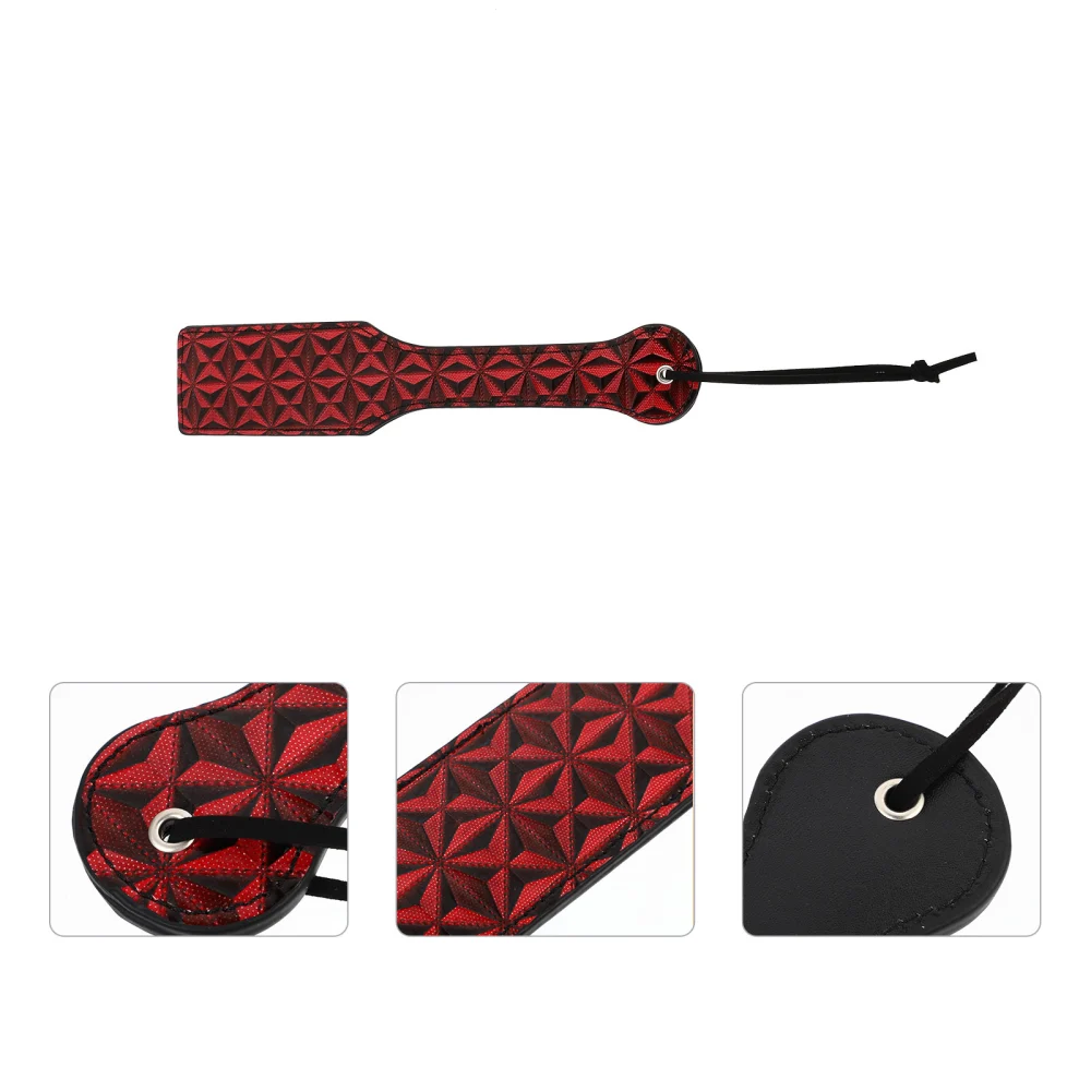 Leather Paddle Diamond Pattern BDSM Leather Whip Couples Sex Flirting Toy