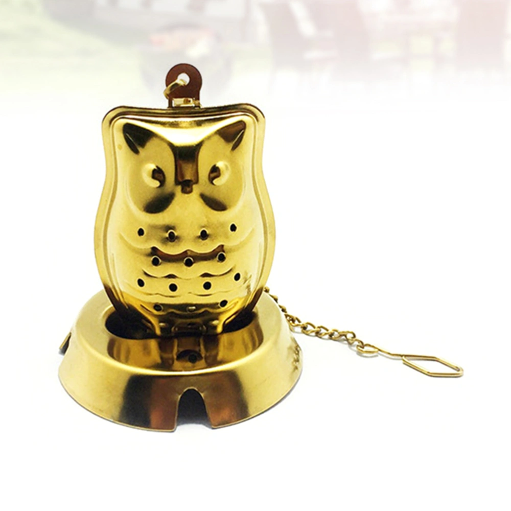 1pc Owl Shape Stainless Steel Tea Infuser Tea Strainer Filter for Tea House (Golden）