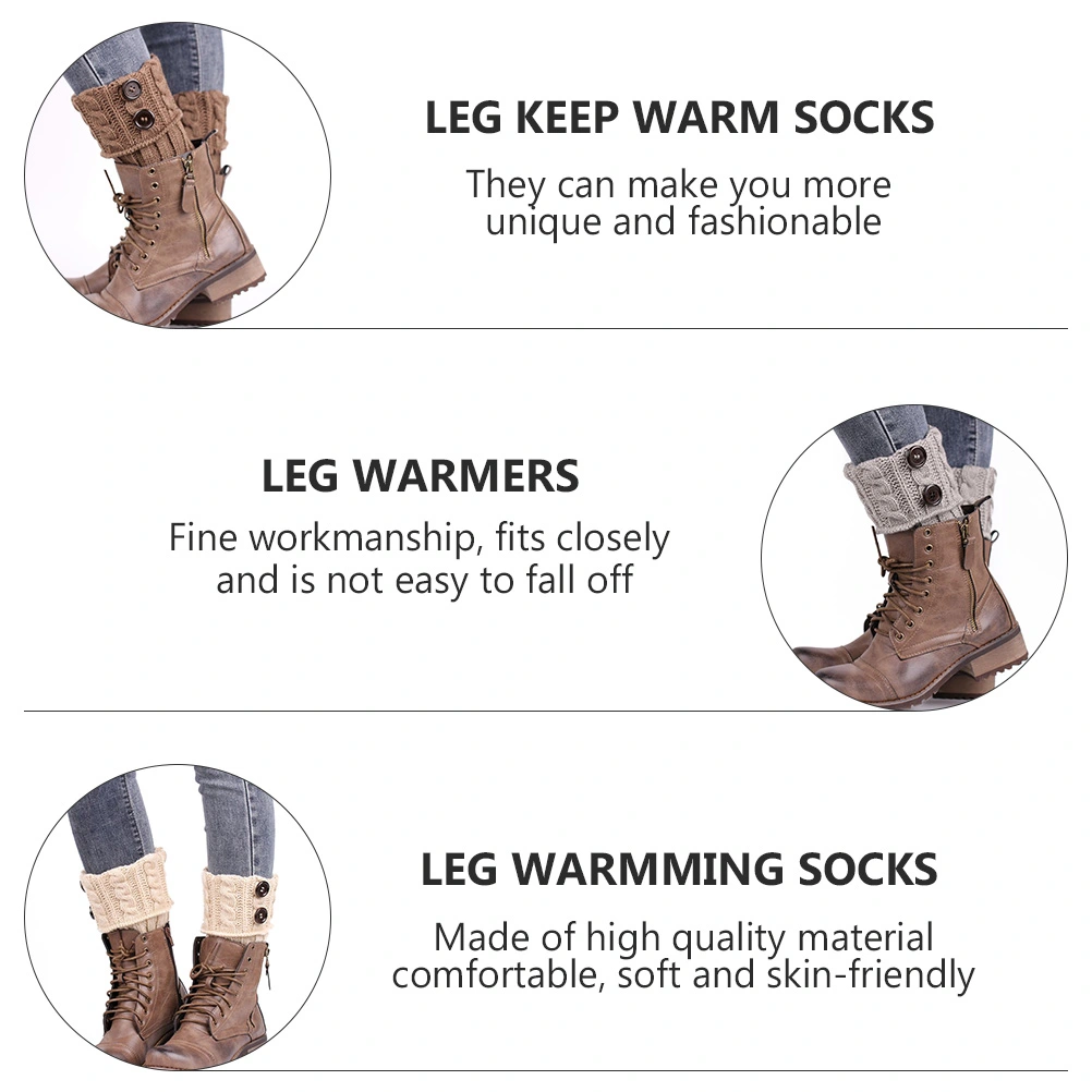 3 Pairs Leg Warmers Women Knitting Socks Leg Warmers Female Keep Warm Socks