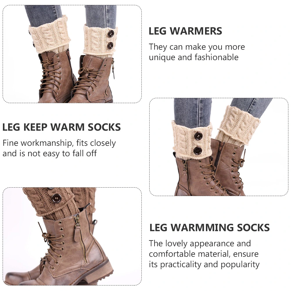 3 Pairs Leg Warmers Women Knitting Socks Leg Warmers Female Keep Warm Socks