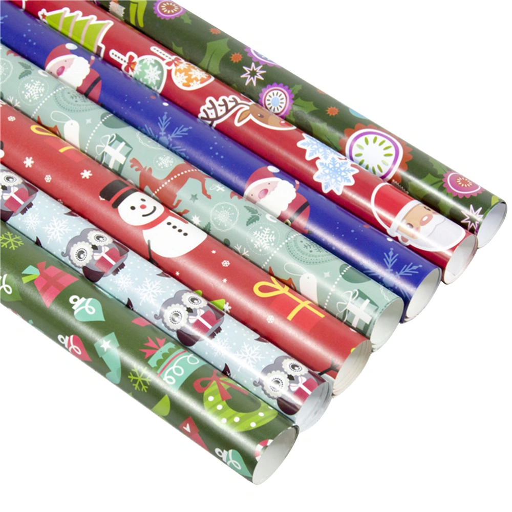 10pcs Christmas Wrapping Paper Cartoon Gift Packaging Party Paper Wrappers for Birthday Christmas Random Pattern