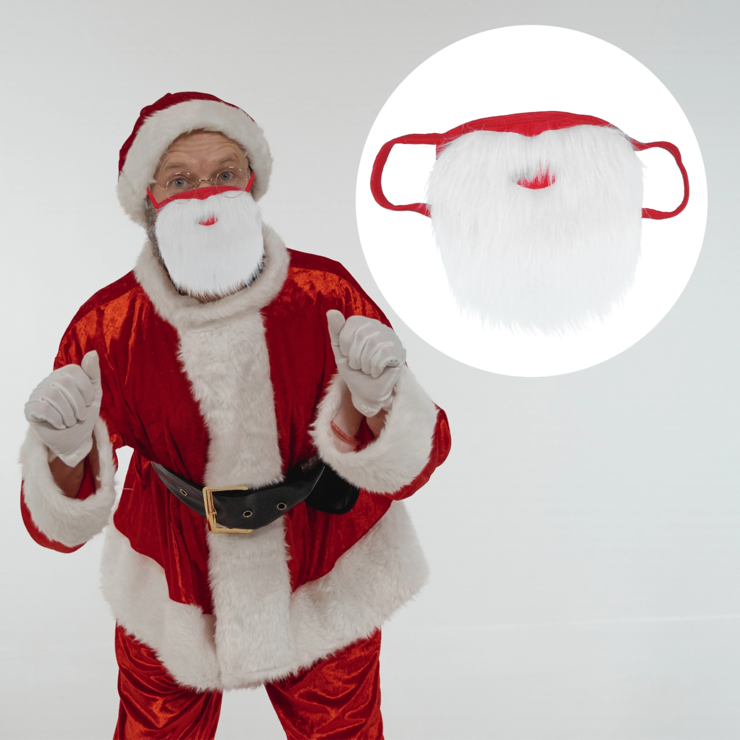 1PC Xmas Big Beard Mask Funny Beard Decoration Mask Santa Performance Prop