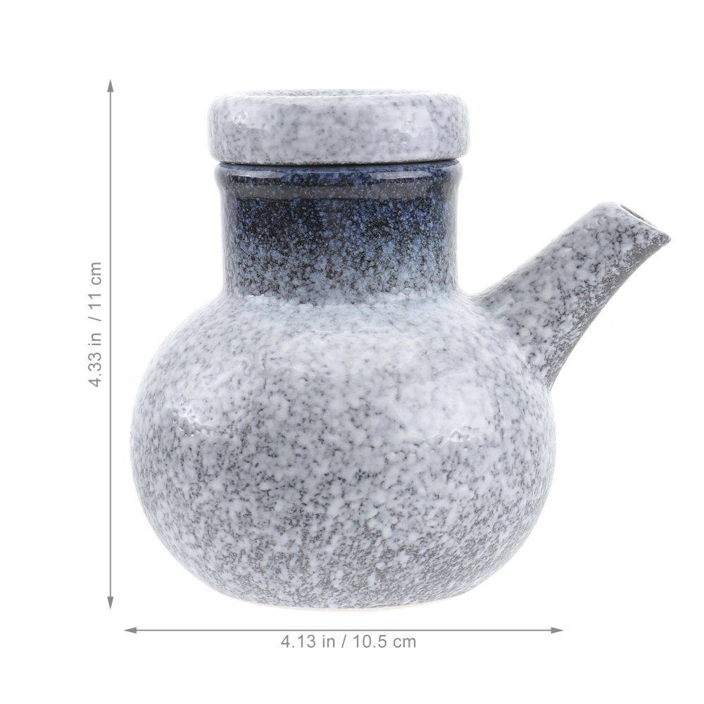 300ML Ceramic Seasoning Kettle Soy Sauce Storage Bottle Kitchen Seasoning Bottle Kitchen Supplies for Home Restaurant (Large)