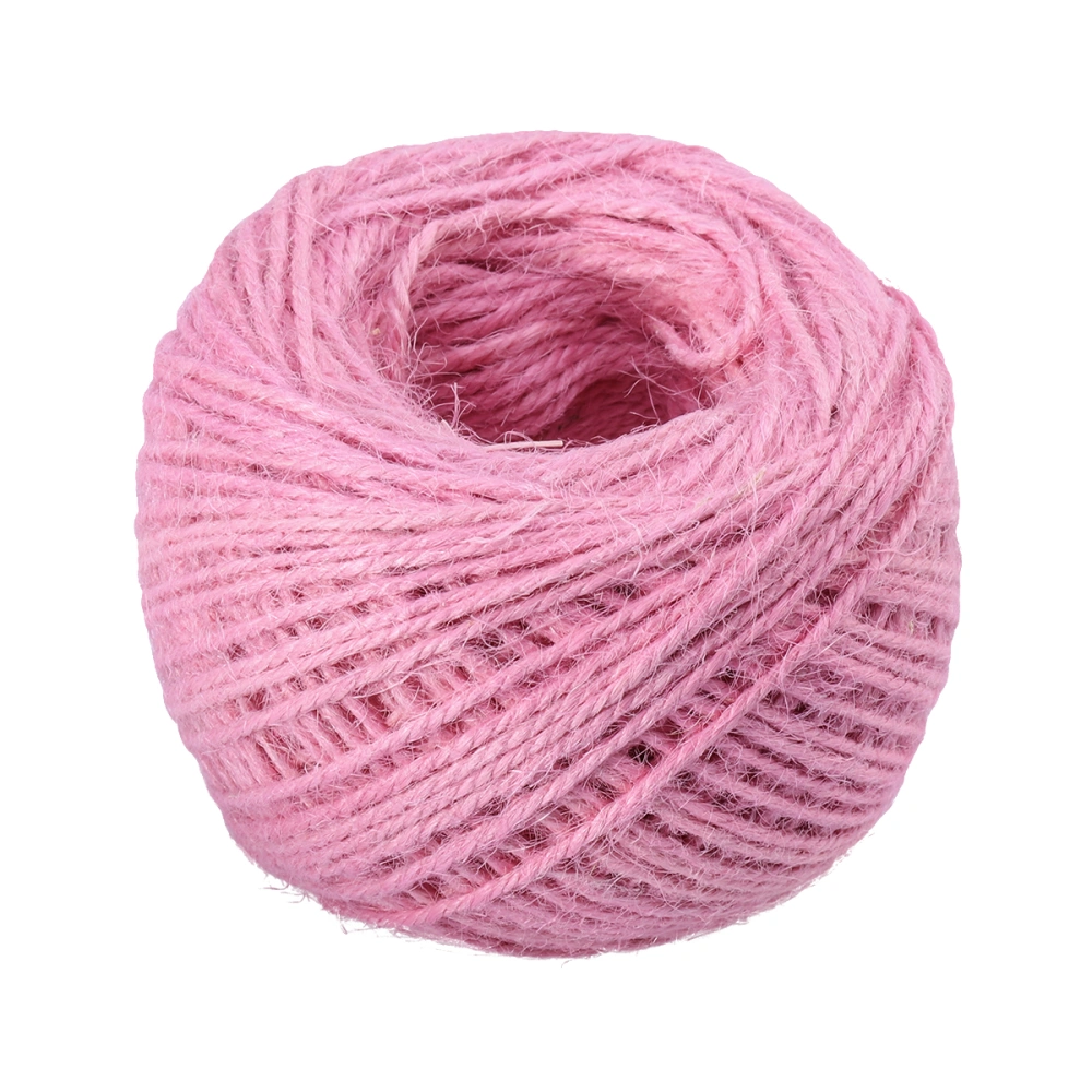 Natural Hemp Cord Jute Twine String Rope for Arts Crafts DIY Gift Packing Wedding Birthday Baby Shower Decoration Gardening Ornament (Pink)