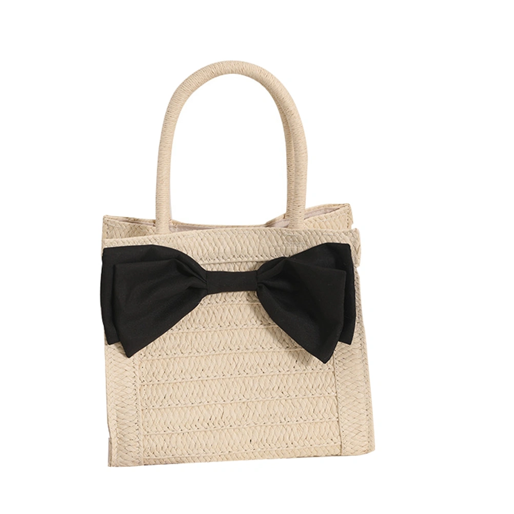 Hand Woven Beach Bag Shopping Bag Woven Bag Handbag Bowknot Bag for Girl