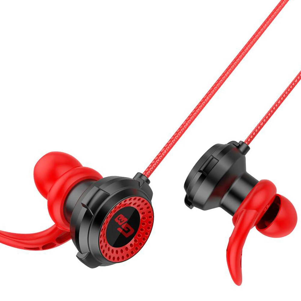 G11 Gaming Earphones In Ear Headphones Wired Earphones Earbuds Headset Noise Cancelling Stereo Computer Gamer Headphones with Dual Mic for Mobile Phone (Red)