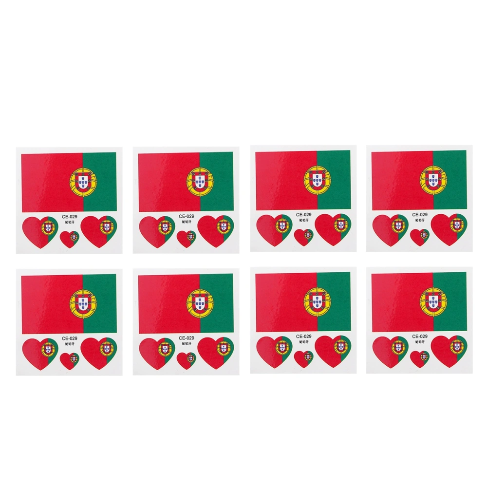 12 Pcs Country Flag Stickers Fashion Sports Body Face Art Decals  (Portugal)