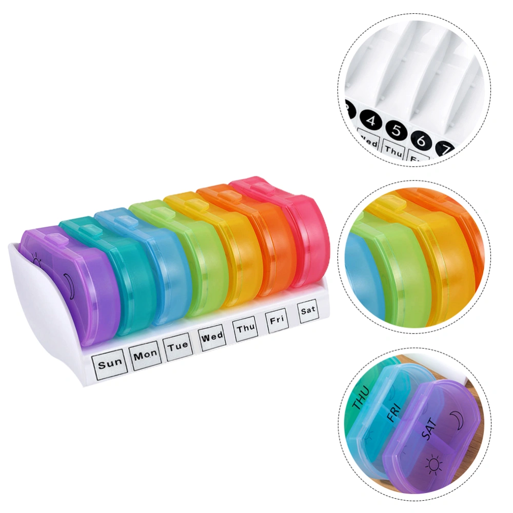 7pcs Colorful Pill Organizers Mini Pill Cases Creative Weekly Pill Storage Boxes