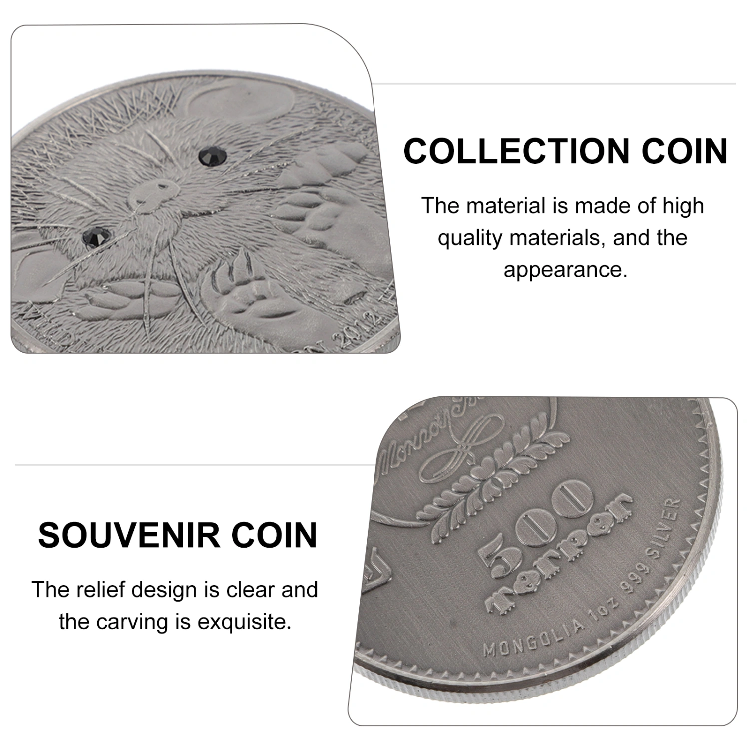 Diamond Inlaid Commemorative Coin Collection Coin Retro Style Souvenir Coin