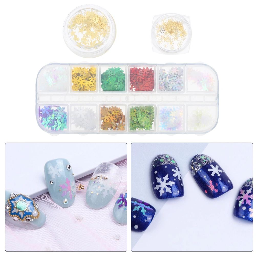 3 Bottles Stunning Christmas Nail Art Decals Snowflakes Nail Art Sequins