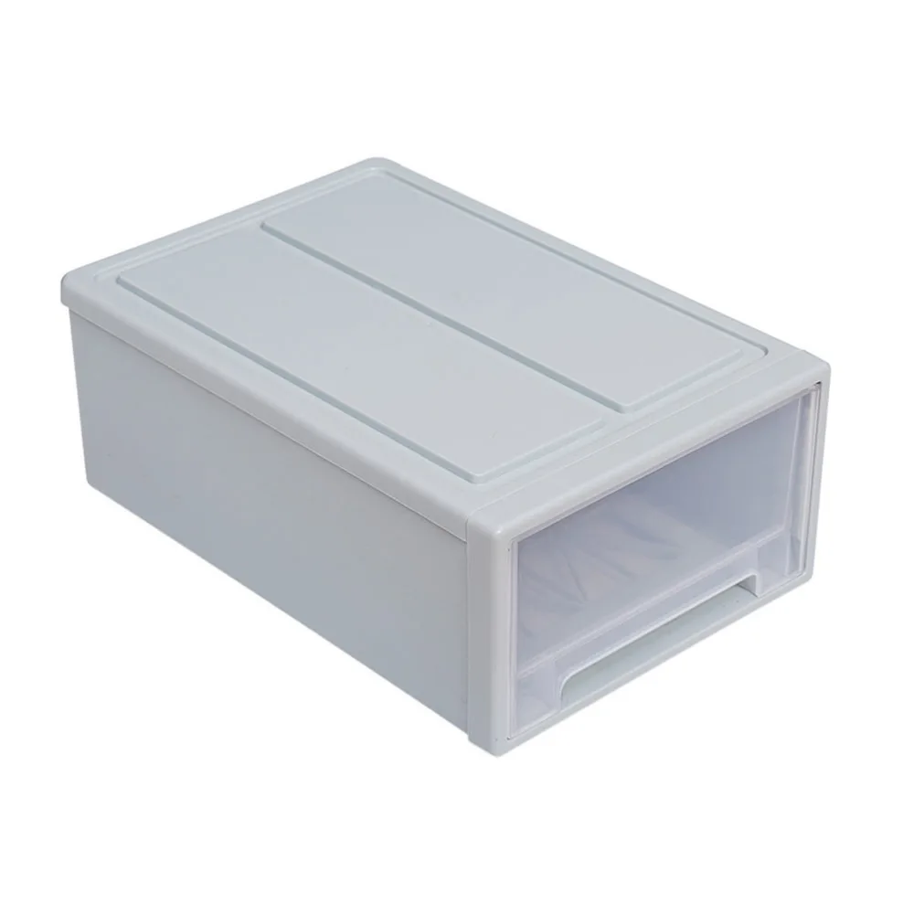 1Pc Stackable Transparent Storage Box Drawer-type Clothes Shoes Organizer