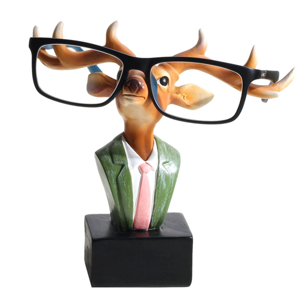 1pc Adorable Glasses Rack Cartoon Deer Spectacle Holder Resin Ornaments Exquisite Desktop Adornment