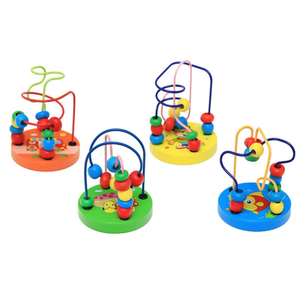 Wooden Baby Toddler Toys Bead Maze Roller Coaster for Boys Girls Preschool Educational Toys Classic Developmental Toy(Tiger)