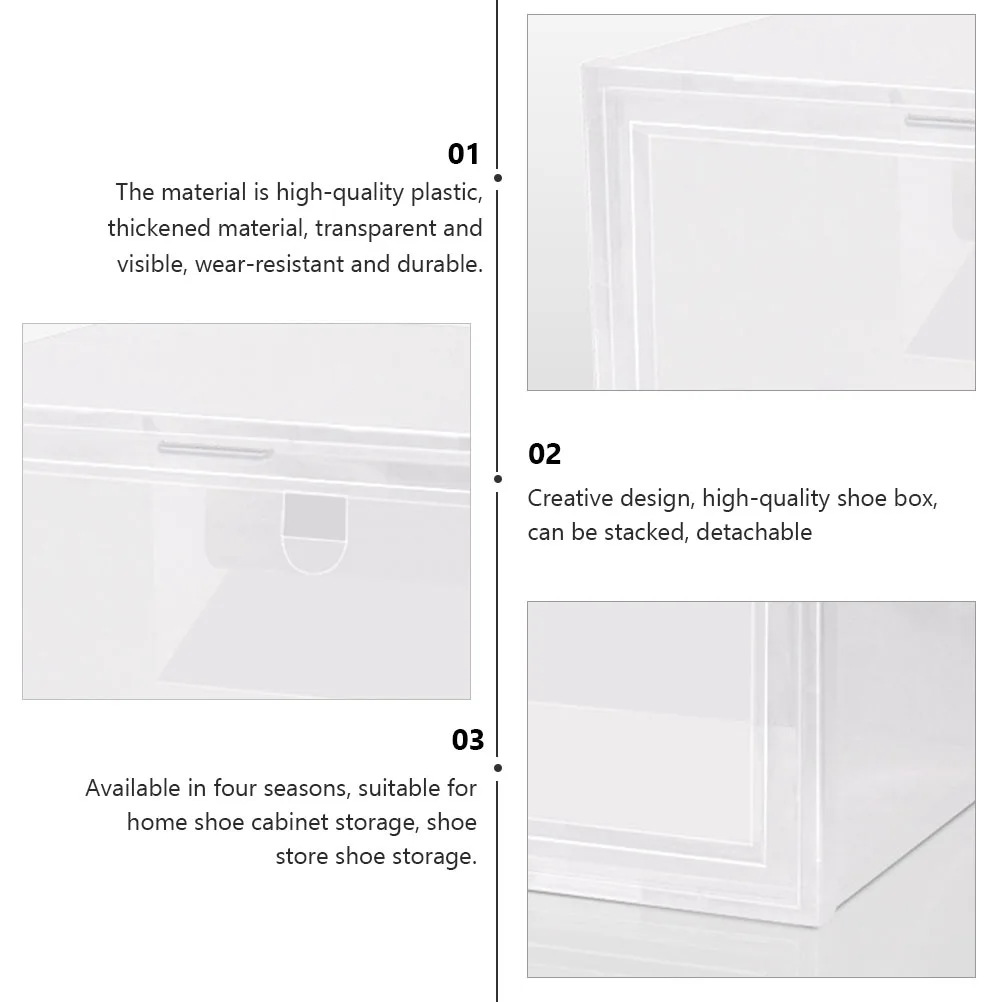 1Pc Household Storage Box Shoe Box Shoe Case Stackable Shoe Container for Home