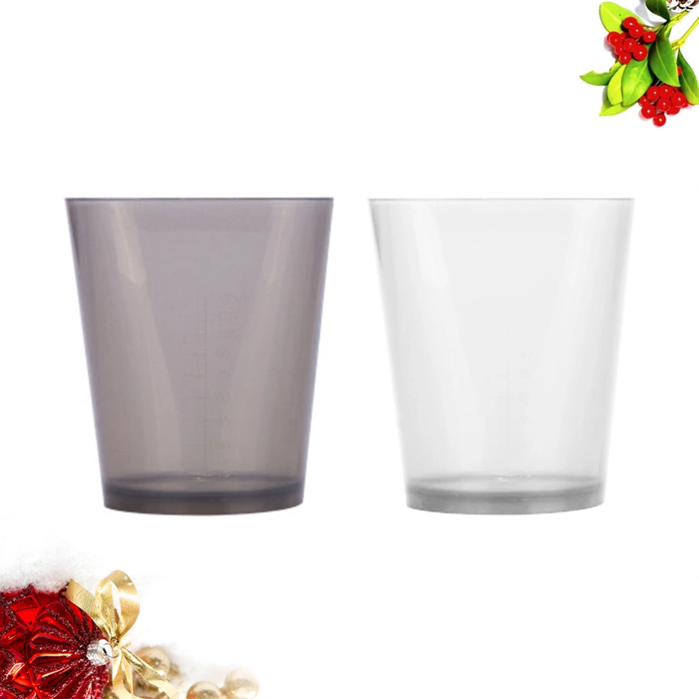 2 Pcs Plastic Measuring Cups Clear Storage Water Cups Large Capacity Measuring Beaker for Home Kitchen (Grey, White)