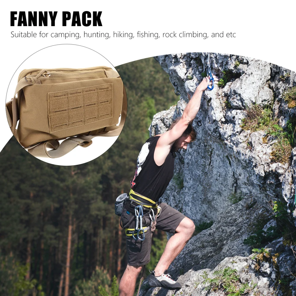 Waist Pack with Adjustable Waist Belt Multipurpose Nylon Outdoor Crossbody Pouch